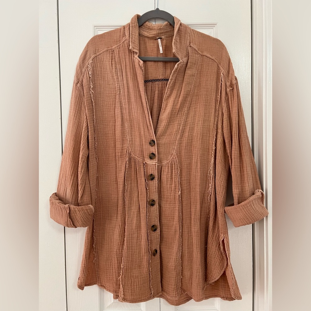 Free People Tunic Button Up Cover Up
